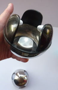 1960s Swedish Stainless Steel Ball Ashtray. Space Age Design