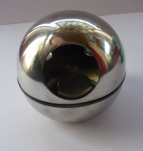 1960s Swedish Stainless Steel Ball Ashtray. Space Age Design