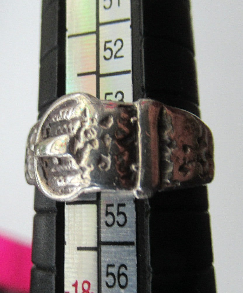 Hallmarked Scottish Silver Small Size N Buckle Ring
