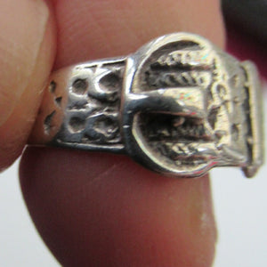 Hallmarked Scottish Silver Small Size N Buckle Ring