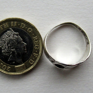 Hallmarked Scottish Silver Small Size N Buckle Ring