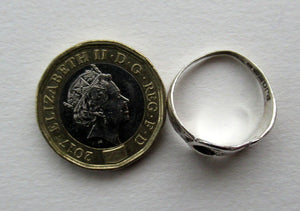 Hallmarked Scottish Silver Small Size N Buckle Ring