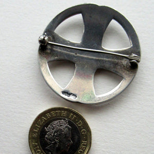 1970s Scottish Silver Celtic  Knotwork Brooch by John Hart