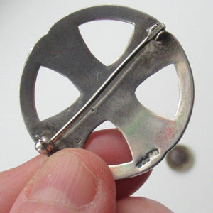 1970s Scottish Silver Celtic  Knotwork Brooch by John Hart