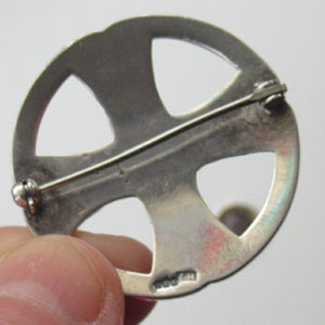 1970s Scottish Silver Celtic  Knotwork Brooch by John Hart
