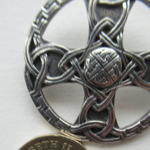 1970s Scottish Silver Celtic  Knotwork Brooch by John Hart