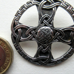 1970s Scottish Silver Celtic  Knotwork Brooch by John Hart