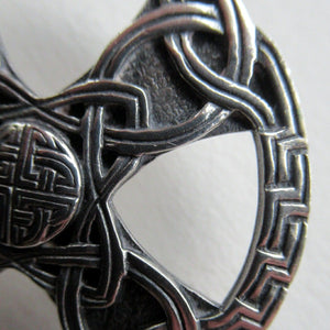 1970s Scottish Silver Celtic  Knotwork Brooch by John Hart