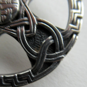 1970s Scottish Silver Celtic  Knotwork Brooch by John Hart