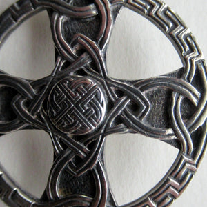 1970s Scottish Silver Celtic  Knotwork Brooch by John Hart