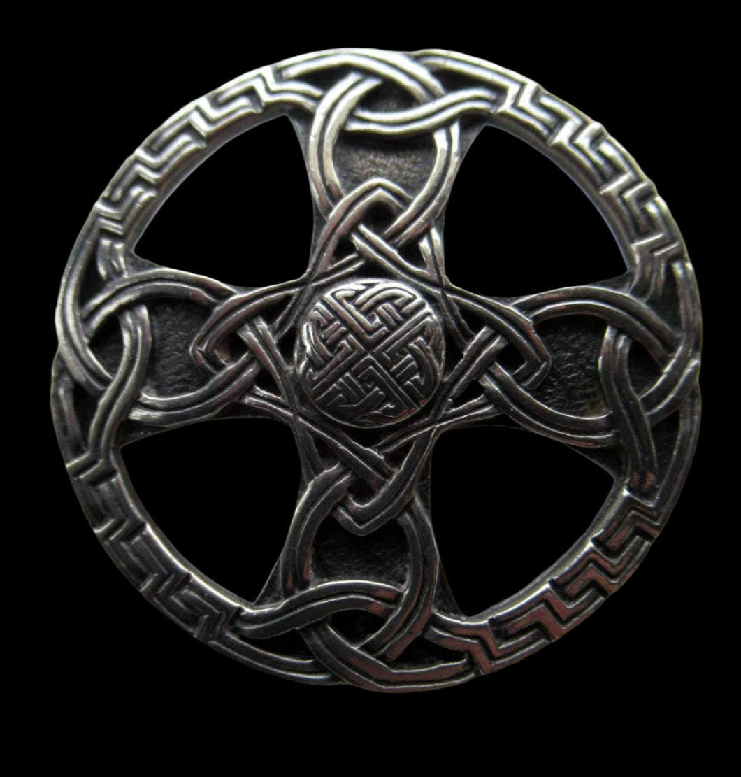 1970s Scottish Silver Celtic  Knotwork Brooch by John Hart