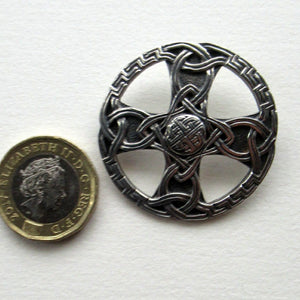 1970s Scottish Silver Celtic  Knotwork Brooch by John Hart