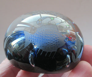 1972 Caithness Paperweight with Engraved Fish. Colin Terris Limited Edition