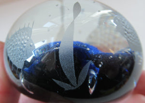 1972 Caithness Paperweight with Engraved Fish. Colin Terris Limited Edition