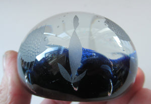 1972 Caithness Paperweight with Engraved Fish. Colin Terris Limited Edition