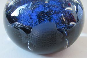 1972 Caithness Paperweight with Engraved Fish. Colin Terris Limited Edition