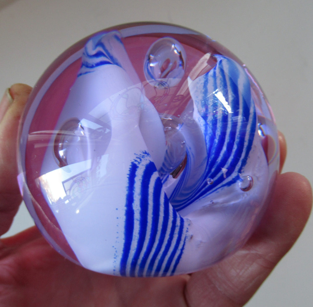 Vintage 1980s Caithness Paperweight entitled Snow Trail Margot Thomson