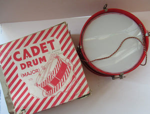 Vintage 1950s ACME Child's Toy Tin CADET Drum with Original Card Box