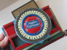 Load image into Gallery viewer, 1920s Simplex Tinplate Toy Typewriter No. 100 Original Box
