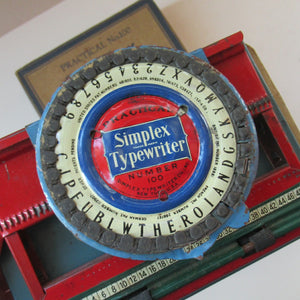 1920s Simplex Tinplate Toy Typewriter No. 100 Original Box