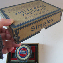 Load image into Gallery viewer, 1920s Simplex Tinplate Toy Typewriter No. 100 Original Box
