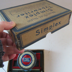 1920s Simplex Tinplate Toy Typewriter No. 100 Original Box