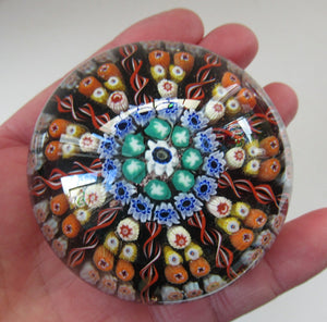 Vintage 1970s Early Perthshire Paperweight. Vibrant Colours Millefiori Canes