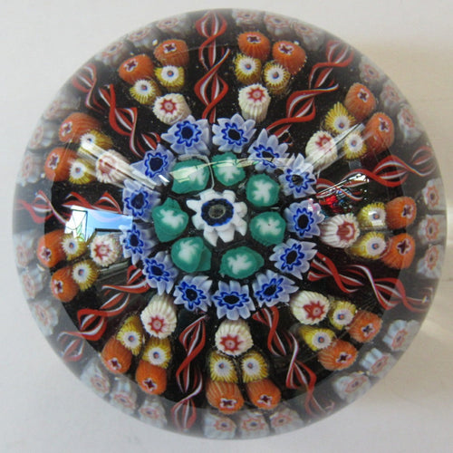 Vintage 1970s Early Perthshire Paperweight. Vibrant Colours Millefiori Canes