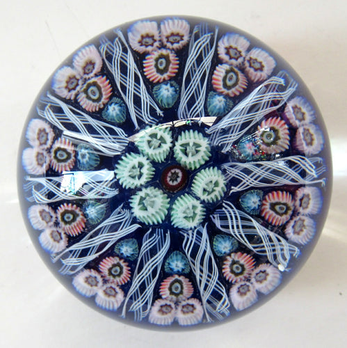 Vintage Scottish Glass Paperweight. Strathearn Millefiori 10 Spokes
