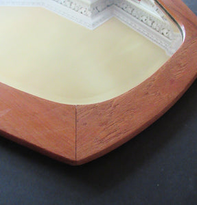 Vintage Danish Teak Mirror 1960s Mid Century Amorphic Shape