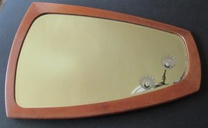 Vintage Danish Teak Mirror 1960s Mid Century Amorphic Shape