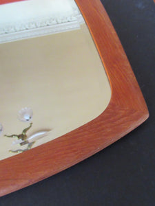 Vintage Danish Teak Mirror 1960s Mid Century Amorphic Shape
