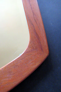 Vintage Danish Teak Mirror 1960s Mid Century Amorphic Shape