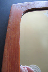 Vintage Danish Teak Mirror 1960s Mid Century Amorphic Shape