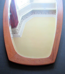 Vintage Danish Teak Mirror 1960s Mid Century Amorphic Shape