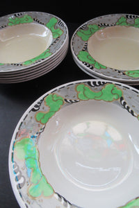Bough Pottery Art Nouveau Shallow Bowls Scottish Pottery 1920s 1930s Richard Amour
