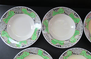 Bough Pottery Art Nouveau Shallow Bowls Scottish Pottery 1920s 1930s Richard Amour