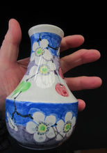 Load image into Gallery viewer, 1920s Mak Merry Miniature Vase with Blue Background and White Prunus Flowers
