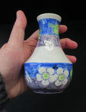 Load image into Gallery viewer, 1920s Mak Merry Miniature Vase with Blue Background and White Prunus Flowers
