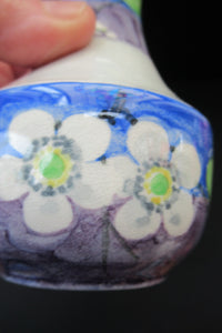 1920s Mak Merry Miniature Vase with Blue Background and White Prunus Flowers
