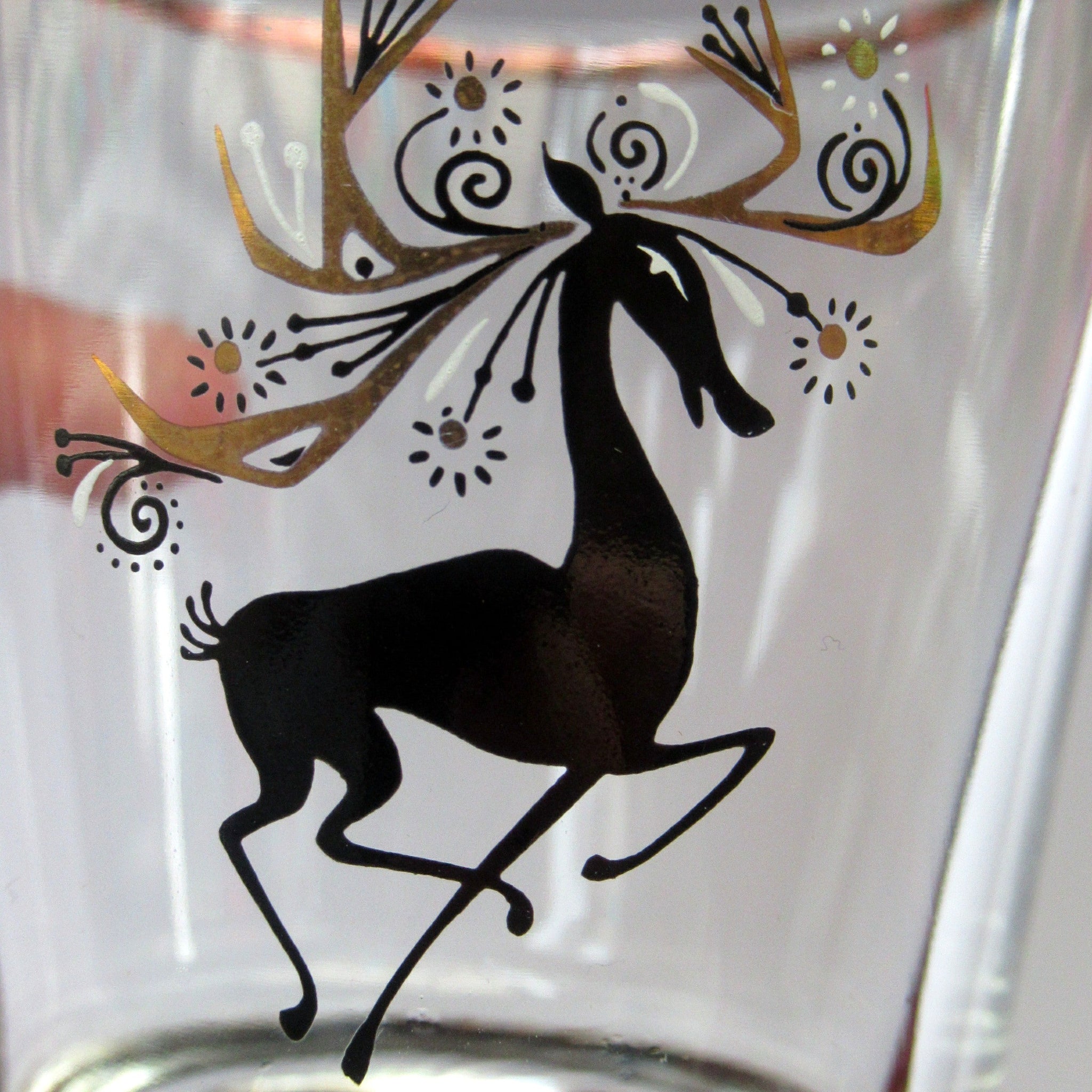 1950's black and gold design drinking glasses Black Reindeers. Vintage 1950s Set of Six Short Tumblers / Glasses wit –  Iconic Edinburgh