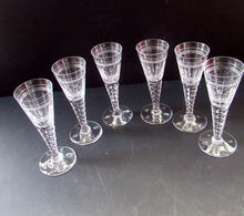 Load image into Gallery viewer, Vintage Stuart Crystal Oleta Pattern Liqueur Glasses Set of Six
