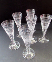 Load image into Gallery viewer, Vintage Stuart Crystal Oleta Pattern Liqueur Glasses Set of Six
