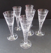 Load image into Gallery viewer, Vintage Stuart Crystal Oleta Pattern Liqueur Glasses Set of Six
