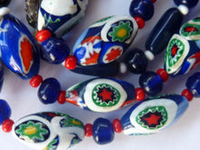 Load image into Gallery viewer, Good Quality Vintage Millefiori Murano Glass Bead Necklace. Total Length 26 inches
