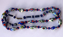Load image into Gallery viewer, Good Quality Vintage Millefiori Murano Glass Bead Necklace. Total Length 26 inches.
