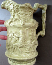 Load image into Gallery viewer, 1844 Charles Meigh Stoneware Jug with Bacchus and Pan. Bacchanalian Scene
