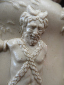 1844 Charles Meigh Stoneware Jug with Bacchus and Pan. Bacchanalian Scene
