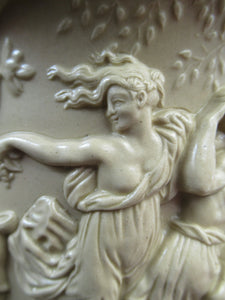 1844 Charles Meigh Stoneware Jug with Bacchus and Pan. Bacchanalian Scene