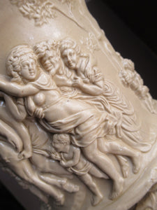 1844 Charles Meigh Stoneware Jug with Bacchus and Pan. Bacchanalian Scene